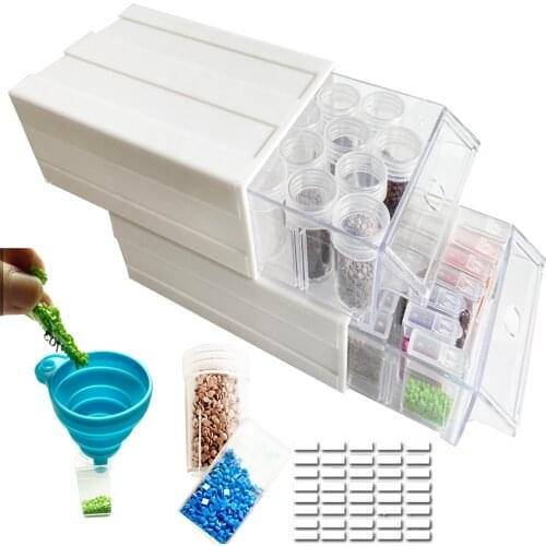 New 5d Diamond Painting Storage Container With Detachable Drawer Boxes And Individual Bottles Diamond Embroidery Accessories