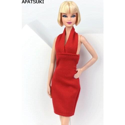Red Fashion Sundress For Barbie Doll Clothes Evening Dresses Vestido Jumper Skirt Clothes For Barbie Dolls 1/6 Doll Accessories
