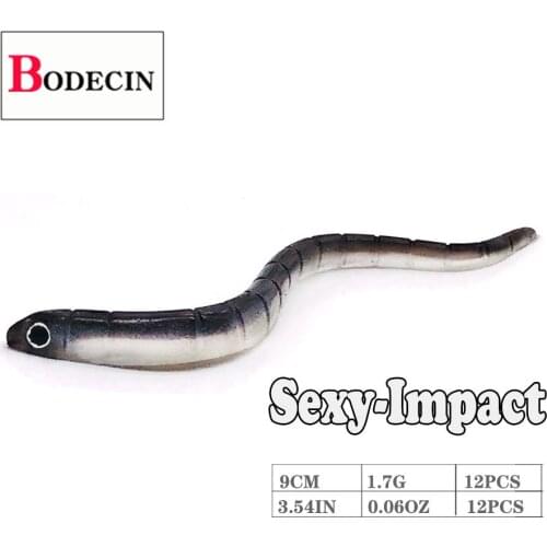 Soft Silicone Artificial Bait Wobbler For Fishing Lure/Tackle Shad Leurre Carp 12pcs 90mm 1.7g Simulate Earthworm Jig Swimbait