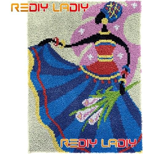 Latch Hook Rug Kits Dancing Girls Plush Wall Tapestry DIY Carpet Rug Thick Yarn Arts Cushion Crochet Floor Mat Home Decor Giftss