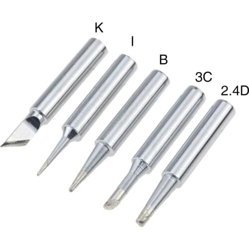 5Pcs/set I+B+K+2.4D+3C soldering iron pure copper 900M soldering iron head set inside hot bare copper electric soldering iron ti