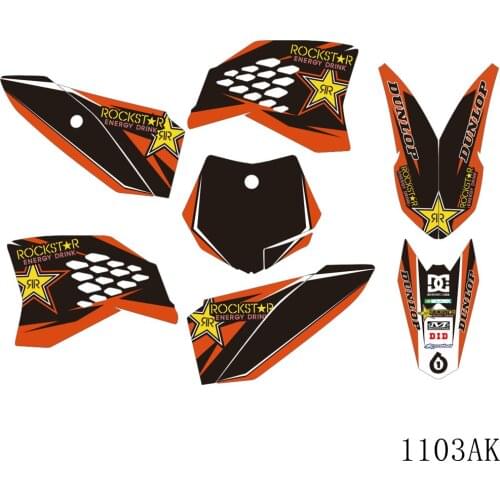 Full Graphics Decals Stickers Motorcycle Background Custom Number Name 3M Matte For KTM SX 50 SX50 2009 2010 2011 2012 2013