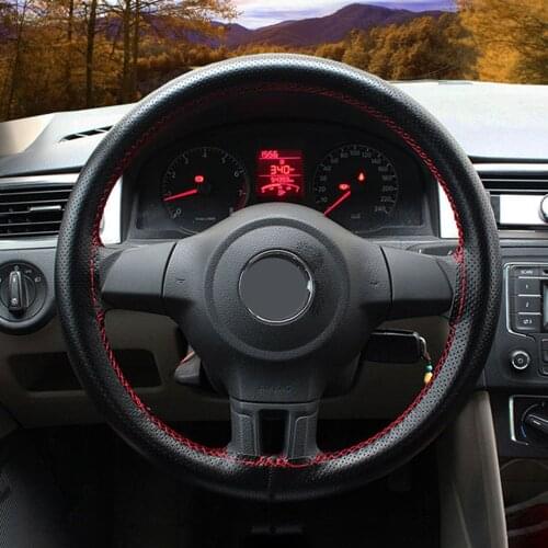 Hand-stitched Car Steering Wheel Cover Soft Artificial leather Braid DIY with Needles and Thread Internal accessories
