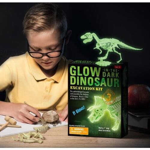 Ormino Jurassic Dinosaur Fossil Excavation kits Glow In Dark Dinosaur Education Toys For Children Figure Education Gift