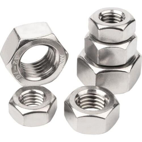 Hexagon Hex Nuts Metric DIN934 M2 M2.5 M3 M4 M5 M6 M8 M10 M12 M14 M16 M18 M20 M22 M24 304 Stainless Steel Hex Nuts