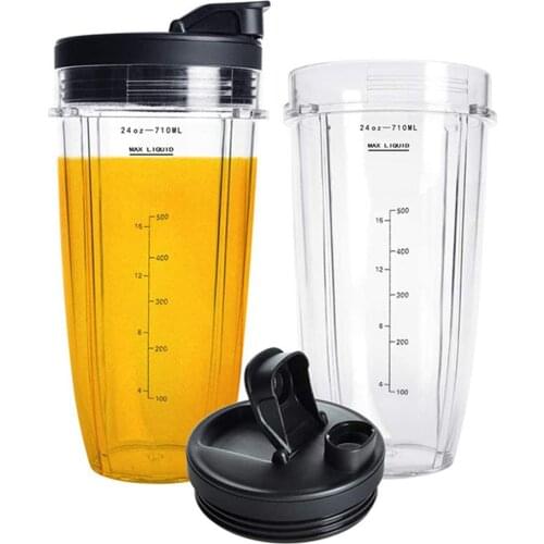 Blender Replacement Bottle Dripless Cup Dishwasher Safe 24oz Bottle Cup With Lid Compatible For Series Blenders Juice Drink Cup