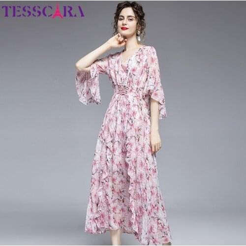Расклешенные летние платья TESSCARA China At AliExpress