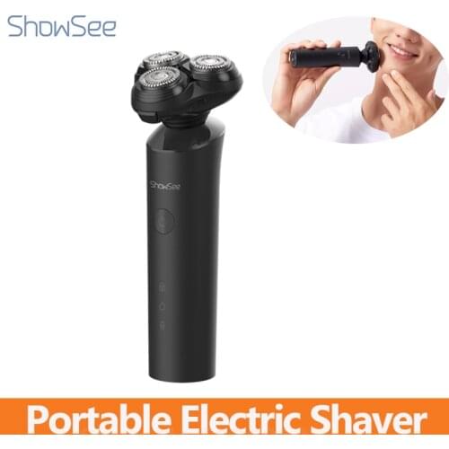 Showsee Electric Shaver Men Razor Shaving Beard Machine USB Rechargeable Washable 3D Head Dual Blades Dry Wet Beard Trimmer