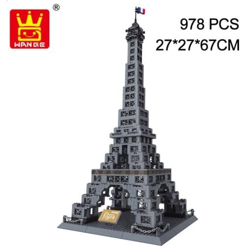 WANGE World Famous Architecture Series The Eiffel Tower Of Paris-France Construction Building Blocks Bricks Toys For Children