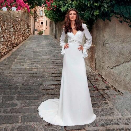 40# Womens Sexy White Dresses Full Sleeve Dress Solid Maxi Dresses For Women Temperament party Dress Платья Женские