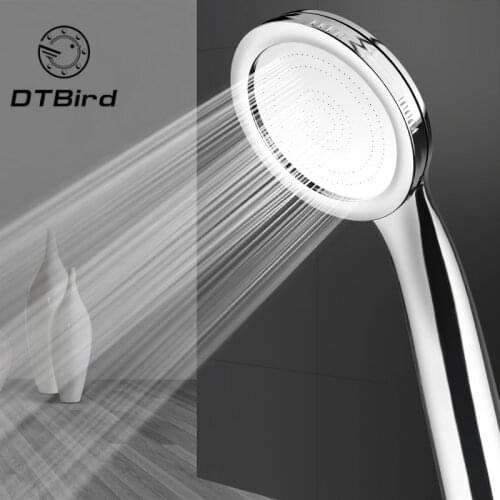 1PC Pressurized Nozzle Shower Head ABS Bathroom Accessories High Pressure Water Saving Rainfall Chrome Shower Head
