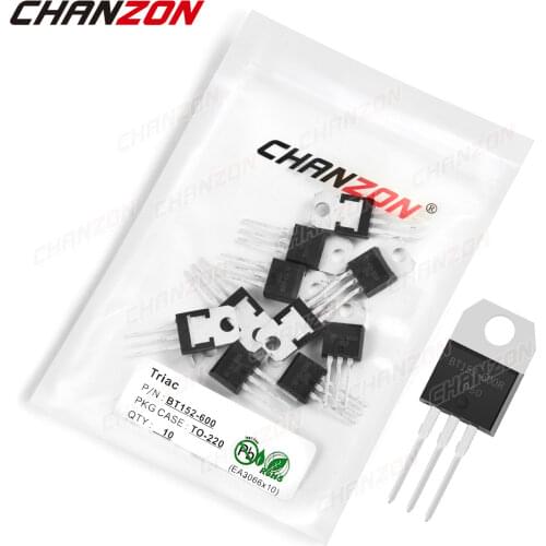 10Pcs BT152-600 TO-220 BT152 Triac SCR Transistor Bipolar Junction BJT Triode Tube Fets Thyristor 13A 600V Integrated Circuits
