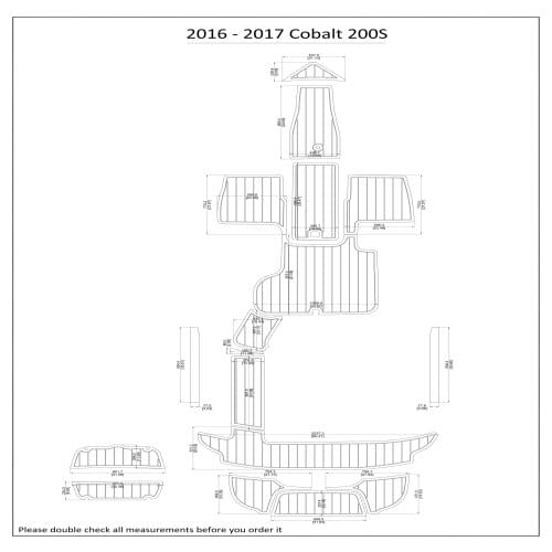 2016 - 2017 Cobalt 200S Swim Step & Cockpit Pad EVA Teak Decking 1/4" 6mm