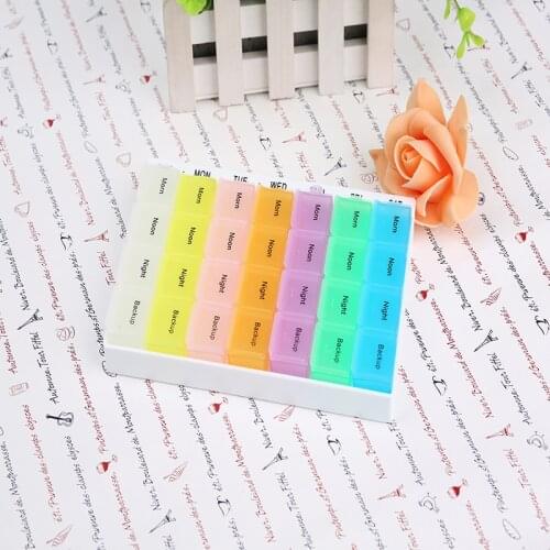 28 Grid Weekly pill organizer pill box holder Medicine Storage box 7 Days 4 Times a Day Morning Noon Night 28 Slots pill case