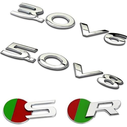 3.0 5.0 V6 V8 R S R-SPORT Letters Logo Emblem Trunk 3D Metal Sticker For Jaguar XF XE XJ F E I PACE S F D C E X TYPE Car Styling