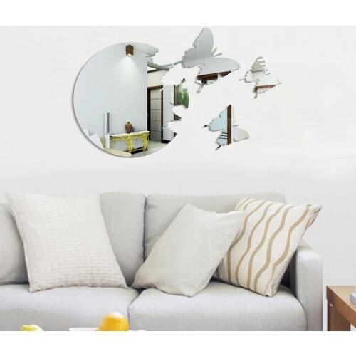 Butterfly 3D Decorative Mirror Wall Stickers Bedroom Living Room Decoration Wall Decor Door Tile Bathroom Sticker Poster