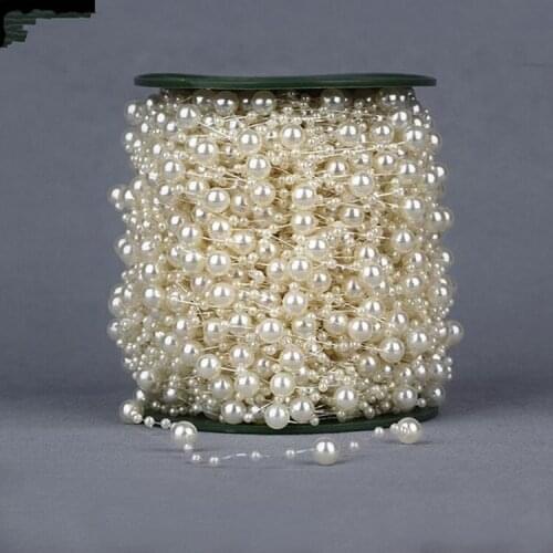 60 Meters/roll 3+8mm White Pearl Chain String Garland Christmas Wedding Wishing Tree Bridal Bouquet Decoration DIY Craft Supplie