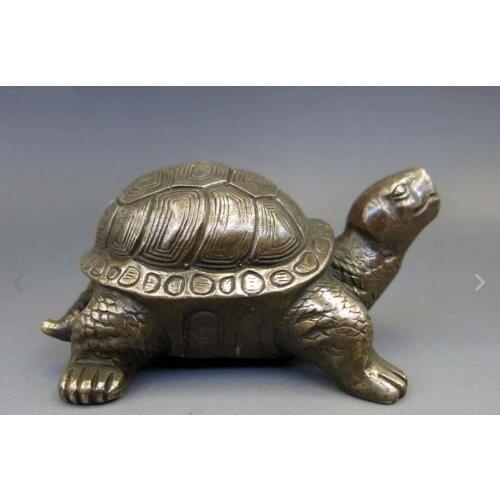 67110335+++CHINESE COPPER BRASS CARVED ANIMAL TORTOISE SEA TURTLE STATUE