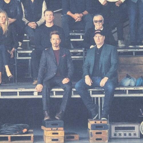 72*36cm Marvel 10th Anniversary Commemorative Actor Group Photo Kraft Paper Poster Dormitory Wall Decoration Painting Sticker