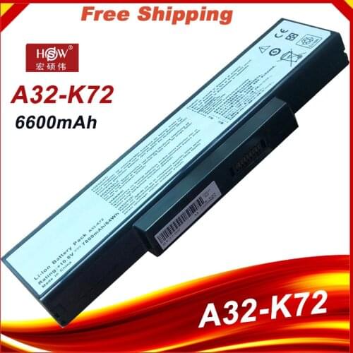 7800mAh Battery A32-K72 A32-N71 For Asus N73JN N73JQ N73Q N73S N73SD