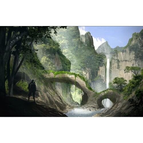 5d diamond embroidery full square&round 5d diy Waterfall woods diamond painting Cross Stitch Rhinestone mosaic home decoration