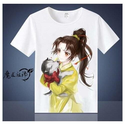Anime Mo Dao Zu Shi Cosplay Costumes Wei Wuxian Lan Wangji Cosplay Xue YangT-shirts MDZS Men White Print Tshirts For Women CS360