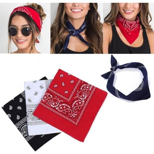 100% Cotton Handkerchiefs Hip-hop Bandanas Scarf with Pocket Male Female Head Scarf Scarves Wristband Hair Accessories 55*55cm