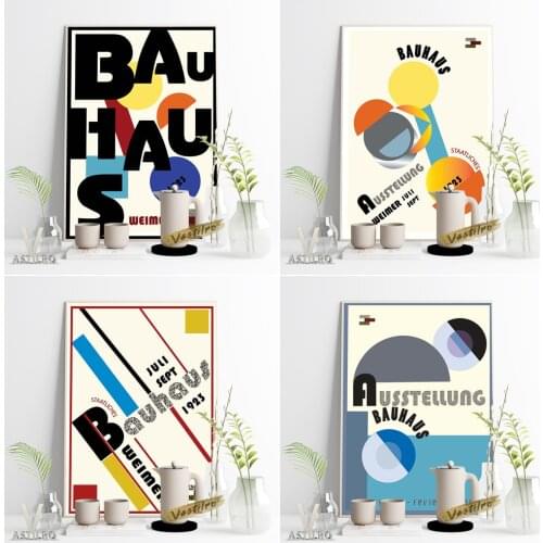 Bauhaus Style Design Exhibition Museum Retro Poster Abstract Art Geometry Pattern Wall Picture Suprematism Minimalist Home Decor