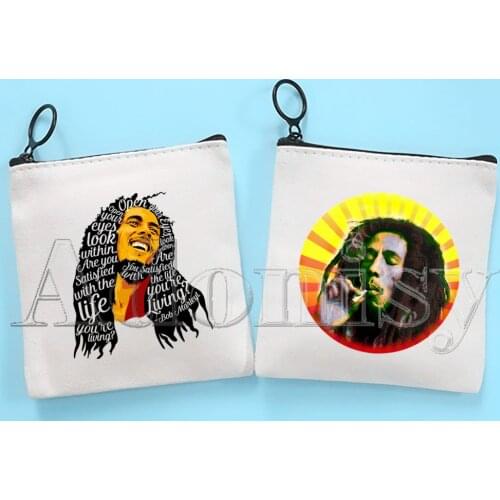 Bob Marley Korean Style Cartoon Printed Canvas Bag Design Canvas Simple and Fashionable Storage Bag