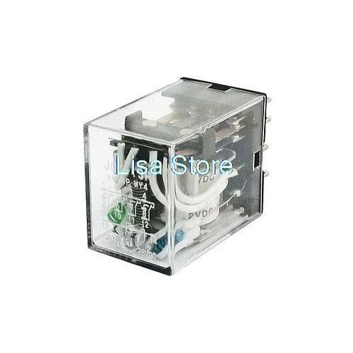 Fastest Delivery Green LED HH52P 14-Pin Relay 4PDT Electromagnetic DC 12V Coil Relay