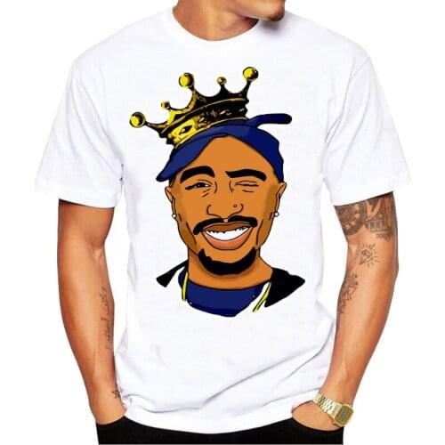 T-shirt 2Pac TUPAC Mens Summer Casual Cotton Short Sleeve T Shirt for male comfortable top tees
