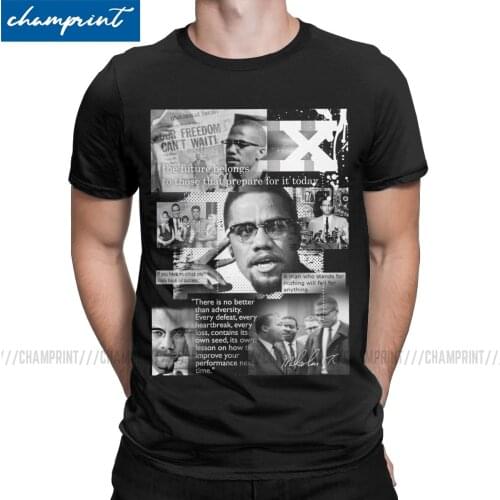 Men Black Rights African Malcolm X T Shirt 100% Cotton Clothing Hipster Short Sleeve Round Collar Tees Classic T-Shirt