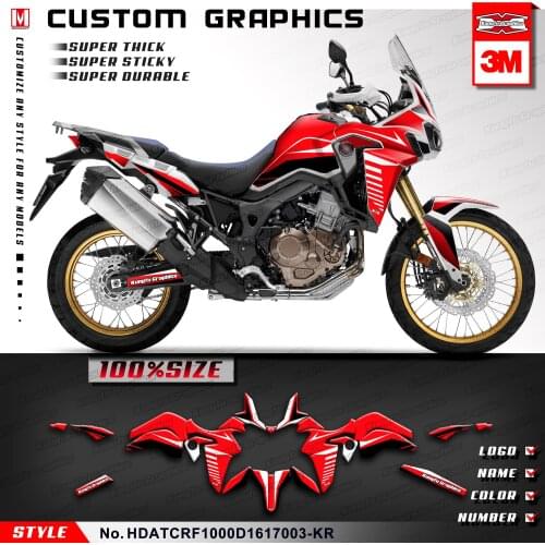 KUNGFU GRAPHICS Personalised Stickers Motorcycle Decals Backgrounds Décor Kit for Africa Twin CRF1000D CRF1000L 2016 2017