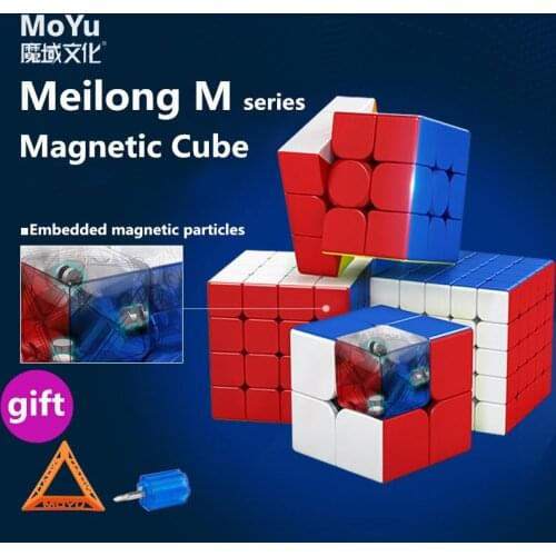 Moyu Meilong 3M 2M 4M 5M 2x2 3x3 4x4 5x5 Magnetic Magic Speed Cube Cubing Classroom Magnets Puzzle Cubes Toys for kids meilong M