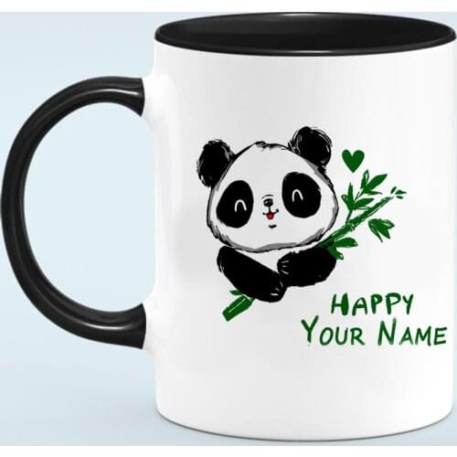 Cute Panda Personalised Name Mugs 11oz Ceramic Kids Birthday Children Gift Coffee Mug Milk Cup