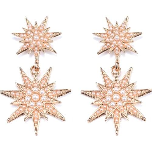 Fashion Metal Rhinestone Star Geometric Earrings Womens Creative Popular Dangle Earrings Party Accessories