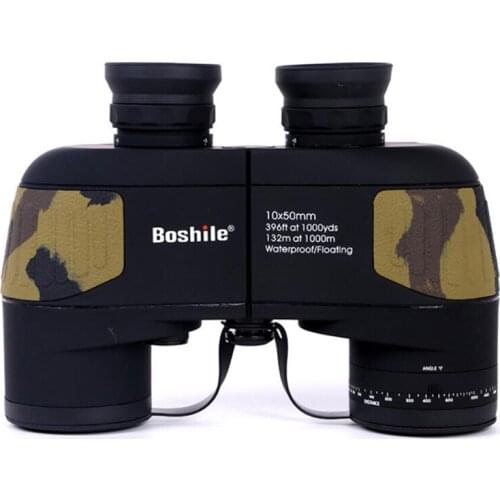 Powerful Military 10x50 HD Binocular Professional Navigation Waterproof Binoculars BAK4 Prism Wide-angle Rangefinder Telescopes