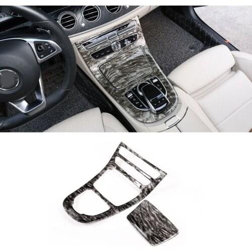 Marble Color For Mercedes Benz W213 E Class 2016 2017 2018 ABS Plastic Console Gear Panel Frame Cover Trim Stickers
