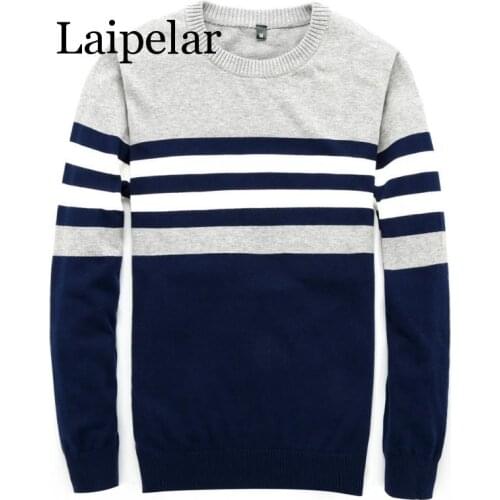 Laipelar Sweater Men 2019 New Arrival Casual Pullover Men Autumn Round Neck Patchwork Quality Knitted Brand Male Sweaters