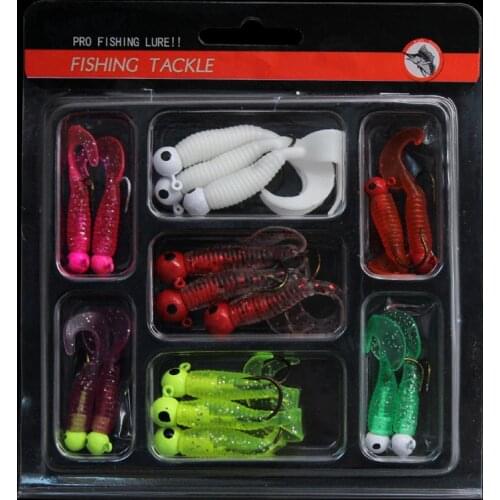 65PCS/Lot Soft Bait Vivid Swimbait Fishing Lure Shad Worm Artificial Fishing Bait Bass Pike Lure Fishing Tackle