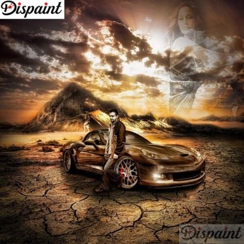 Dispaint Full Square/Round Drill 5D DIY Diamond Painting "Character car scenery" 3D Embroidery Cross Stitch 5D Home Decor A17167