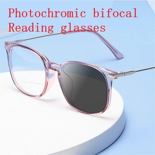 Multifocal Lens Reading Glasses Men Women Photochromic Bifocal Glasses Presbyopia Eyeglasses Near Far Sight Hyperopia Eyewear NX