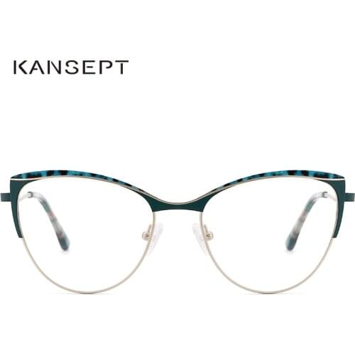 KANSEPT Women Glasses Frame Cat Eye Luxury Brand Designer Prescription Myopia Eyeglasses Optical Frame 202112