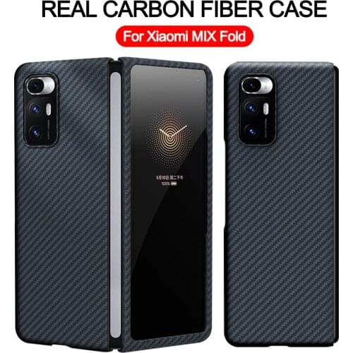 For Xiaomi mi MIX Fold 5G Case Original Ultra Thin Real Carbon Aramid Fiber Bumper Back Cover Capa Fundas