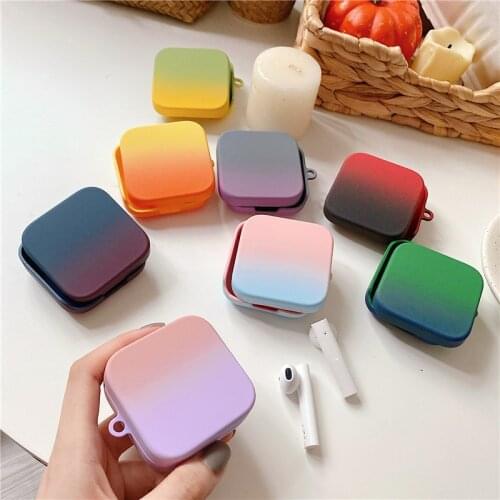 Kjoew Gradient Color Protective Earphone Case For Xiaomi Air 2 SE Soft Shockproof Cover For Xiaomi Air 2 SE Headphones Boxs