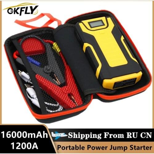 GKFLY Car Jump Starter Portable 12V Petrol Diesel Starting Device Cables Portable Power Bank 1200A Car Battery Charger Buster