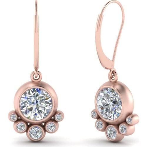 Huitan Cute Foot Print Shape Rose Gold Color Women Drop Earring Daily Wear Birthday Valentines Girl Gift Fashion Earring Jewelry