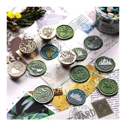 Flower Forest mushroom ginkgo plant leaf world Wax Seal Stamp Cat Mountain butterfly Retro Wood SEAL WAX Stamp Copper head SEAL