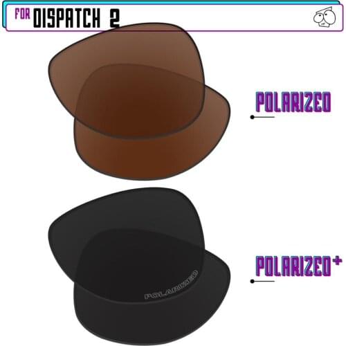 EZReplace Polarized Replacement Lenses for - Oakley Dispatch 2 Sunglasses - Black P Plus-Brown P