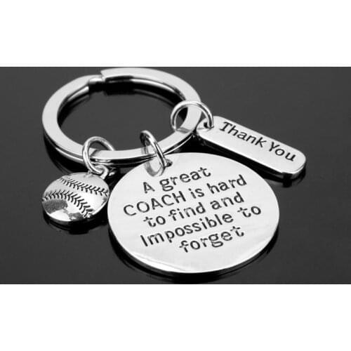 Thank You,A great Coaches is hard to find and impossible to Forget ,inspired Words letters Keychain Women Men Keyfob